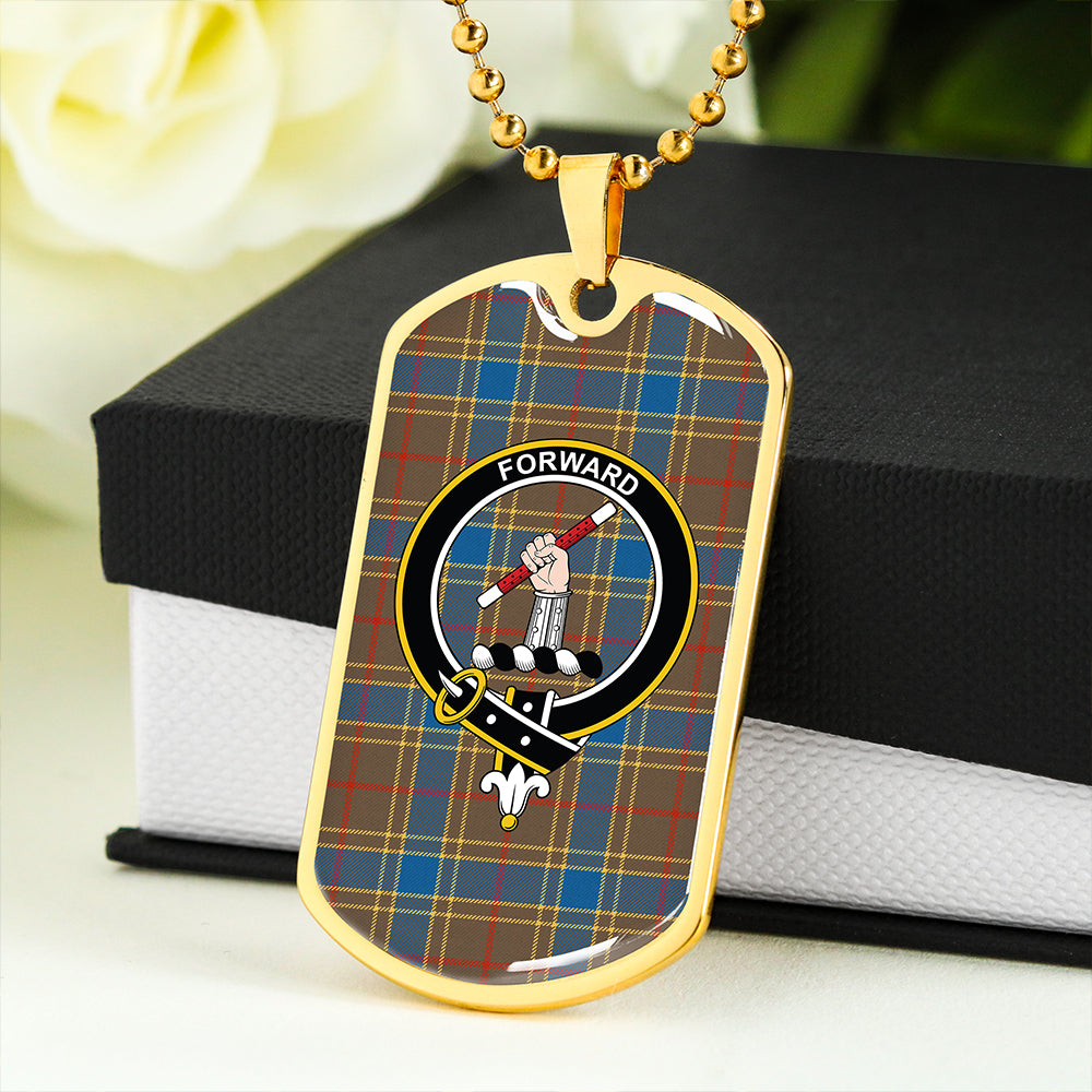 Balfour Ancient Clan Badge Classic Tartan Dog Tag Necklace