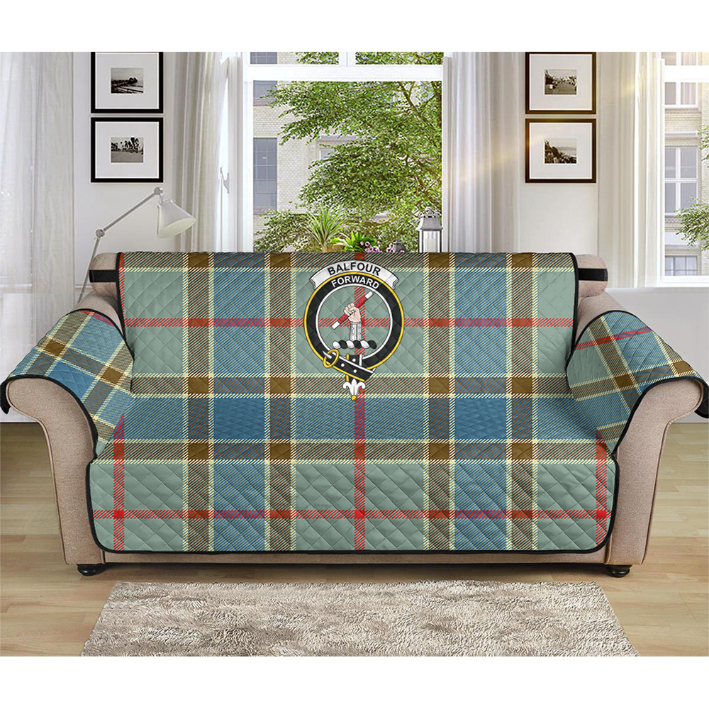 Balfour Blue Tartan Classic Crest Sofa Protector