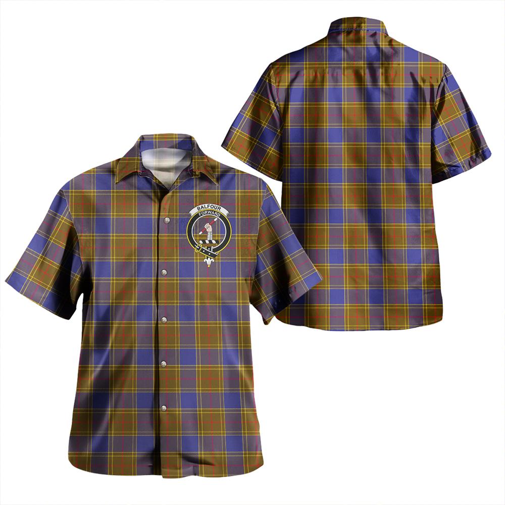 Scottish Tartan Balfour Modern Clan Hawaiian Shirt Crest Style