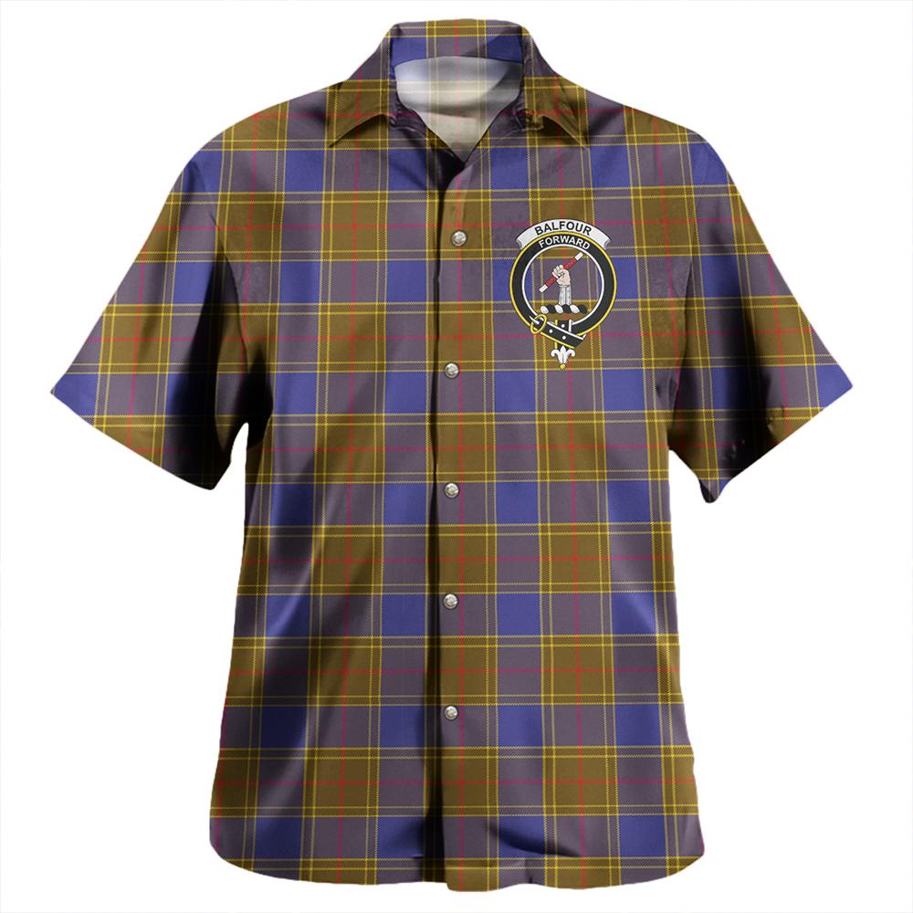 Scottish Tartan Balfour Modern Clan Hawaiian Shirt Crest Style