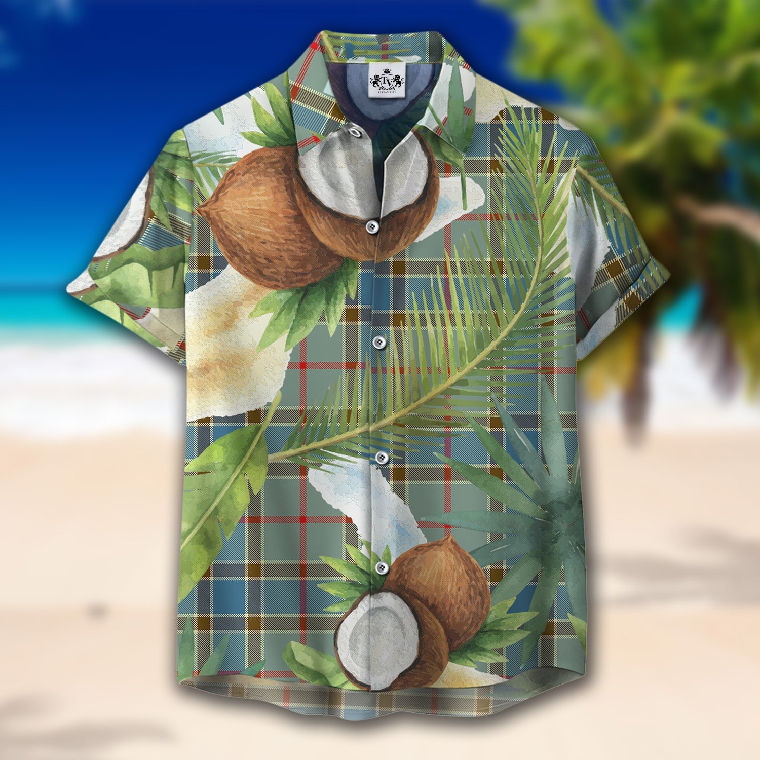 Scottish Tartan Balfour Blue Clan Hawaiian Shirt Hibiscus - Tropical Garden Style