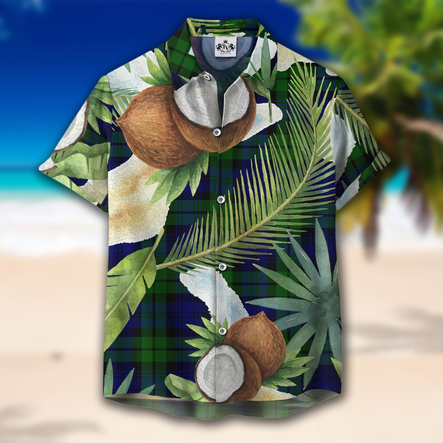 Scottish Tartan Bannatyne Clan Hawaiian Shirt Hibiscus - Tropical Garden Style