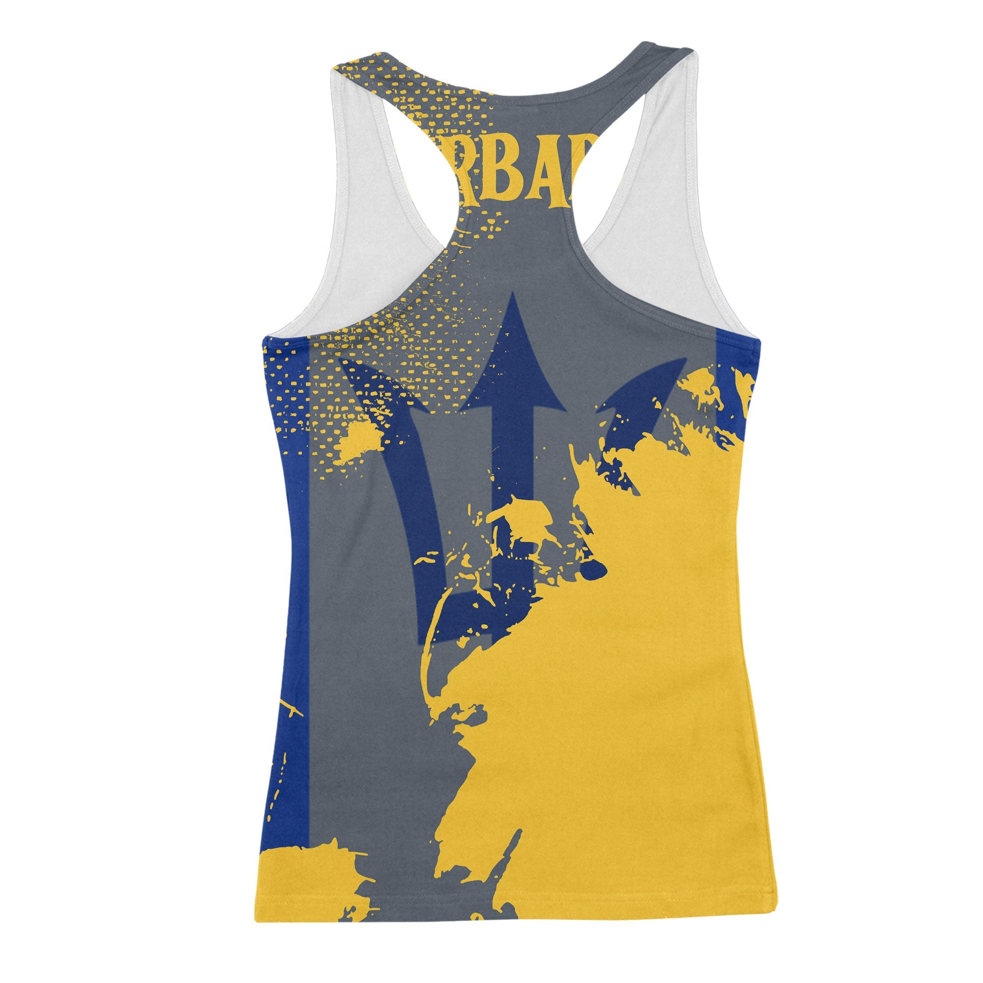 Barbados Women Tank Top Flag & Coat Of Arms Paint Style