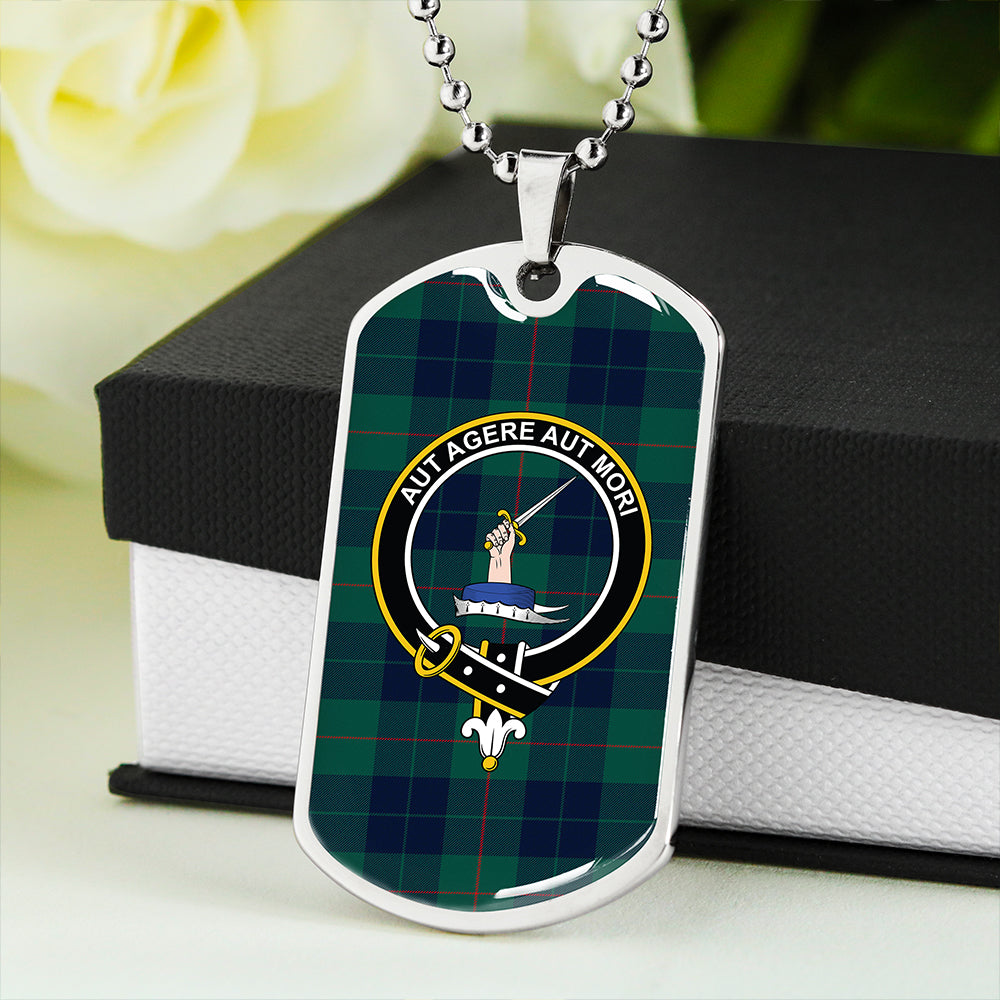 Barclay Hunting Modern Clan Badge Classic Tartan Dog Tag Necklace