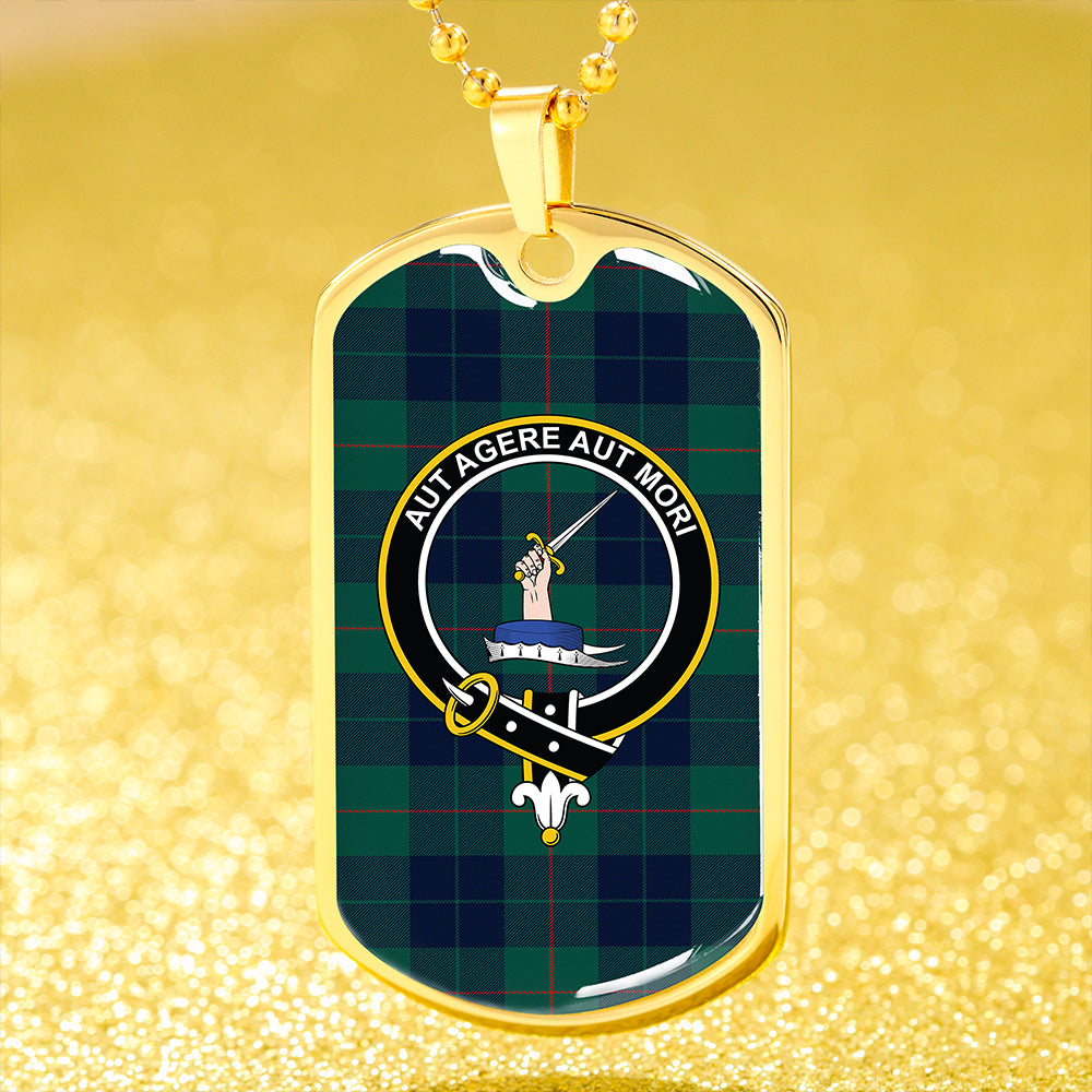 Barclay Hunting Modern Clan Badge Classic Tartan Dog Tag Necklace