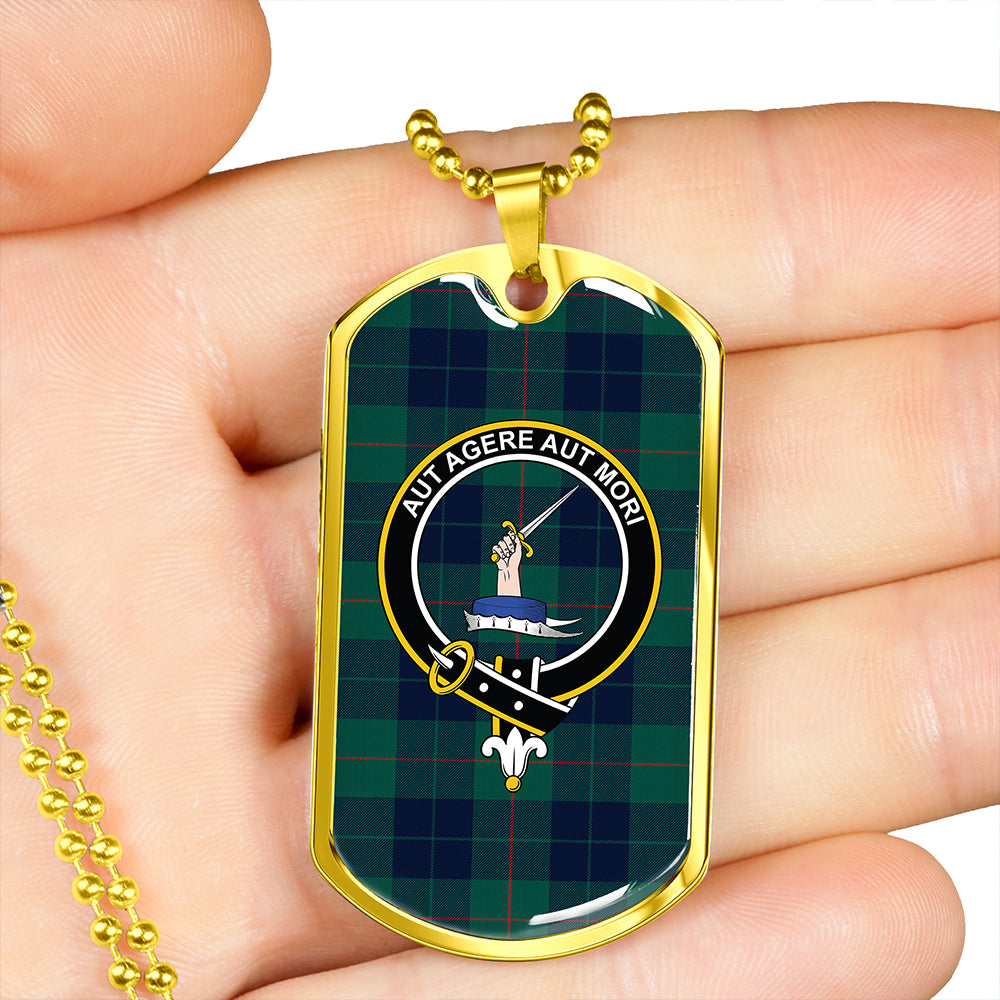 Barclay Hunting Modern Clan Badge Classic Tartan Dog Tag Necklace