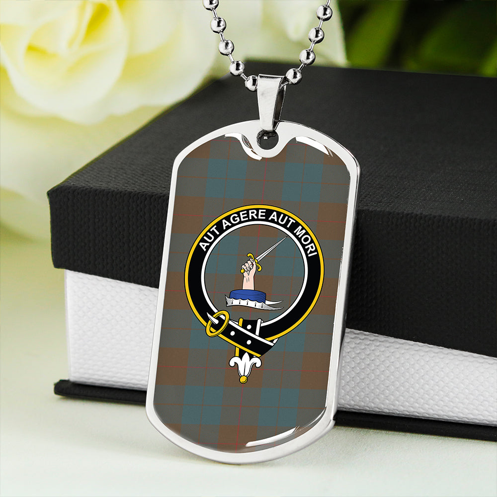 Barclay Hunting Weathered Clan Badge Classic Tartan Dog Tag Necklace