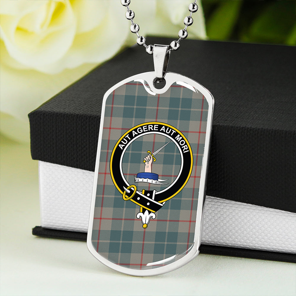 Barclay Hunting #2 Weathered Clan Badge Classic Tartan Dog Tag Necklace
