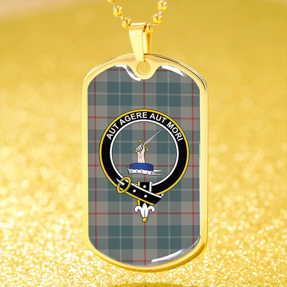 Barclay Hunting #2 Weathered Clan Badge Classic Tartan Dog Tag Necklace
