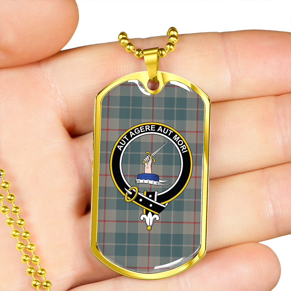 Barclay Hunting #2 Weathered Clan Badge Classic Tartan Dog Tag Necklace