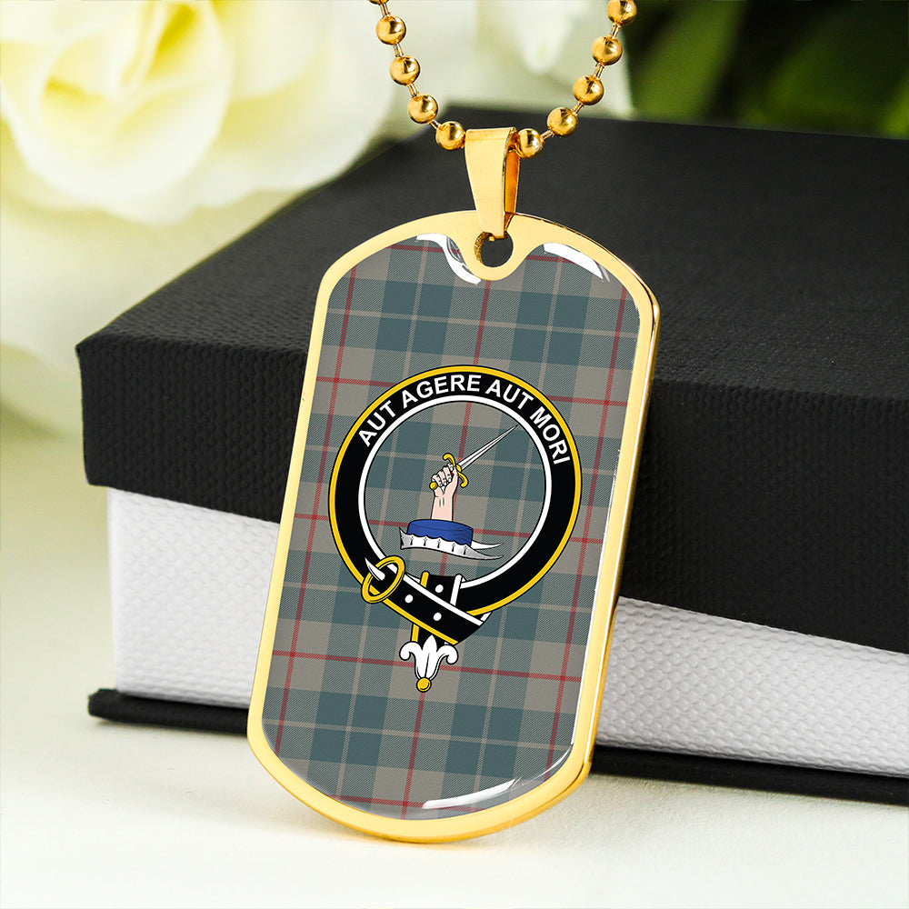 Barclay Hunting #2 Weathered Clan Badge Classic Tartan Dog Tag Necklace