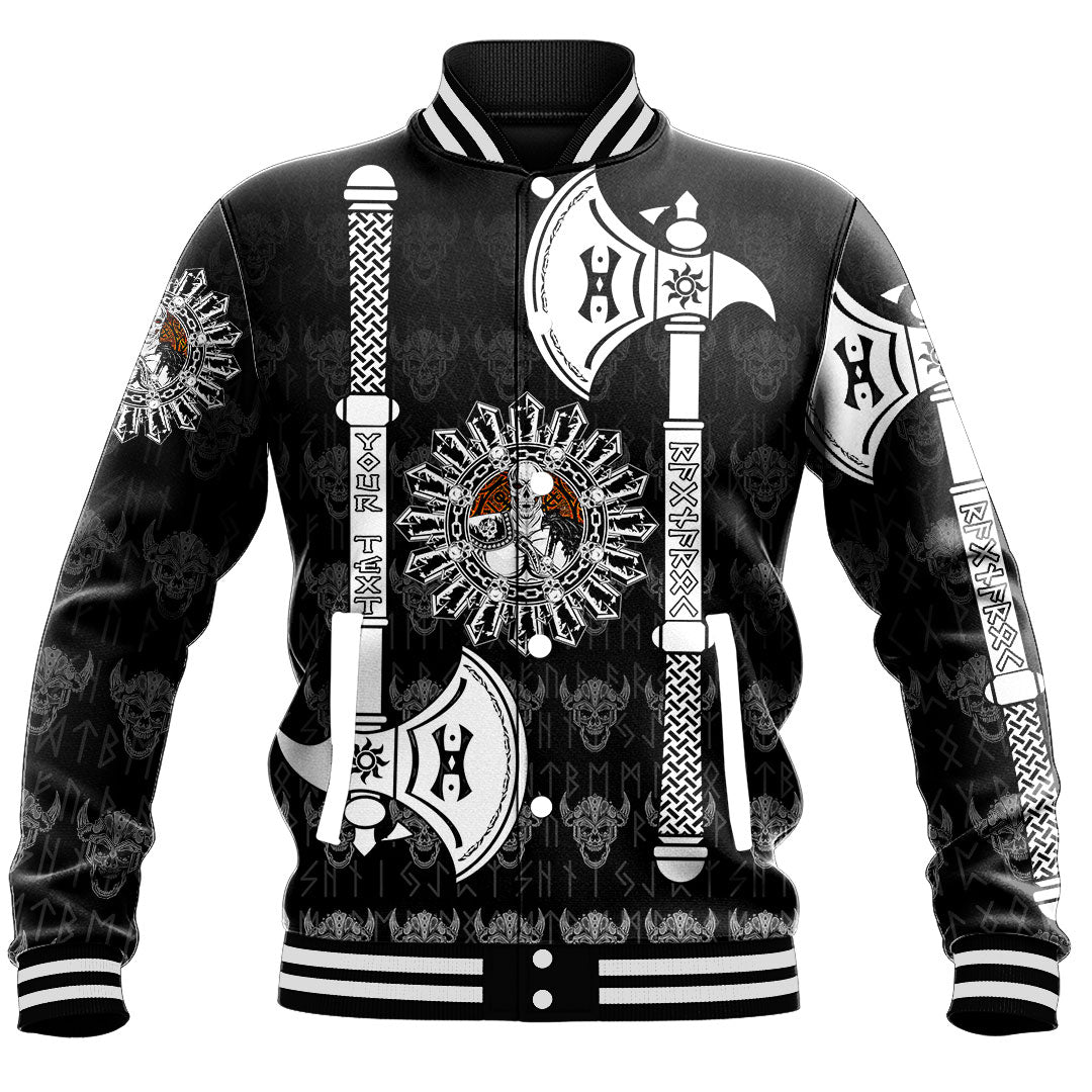 Custom Viking Baseball Jacket Skull Warrior Dead Hero with Hammer