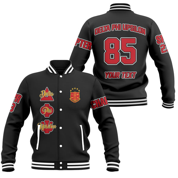 Fraternity Jacket - Personalized Delta Phi Upsilon Baseball Jacket Original Dark Style