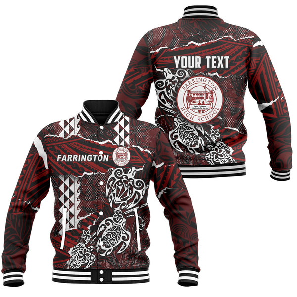 Hawaii Farrington High School Custom Baseball Jacket Polynesian Turtle Style