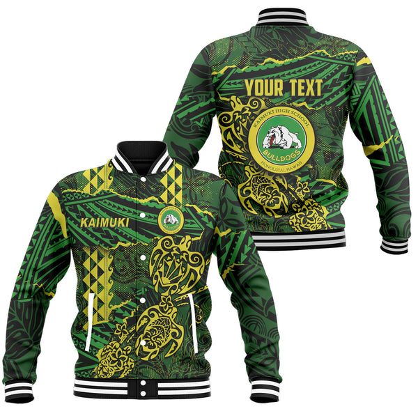 Hawaii Kaimuki High School Custom Baseball Jacket Polynesian Turtle Style