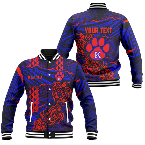 Hawaii Keaau High School Custom Baseball Jacket Polynesian Turtle Style