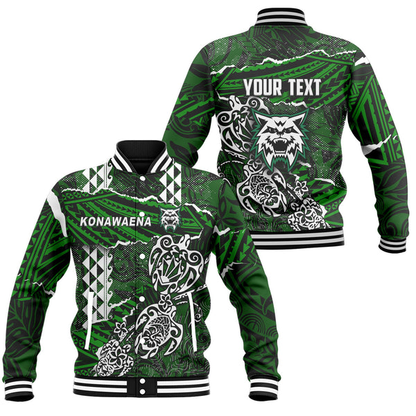 Hawaii Konawaena High School Custom Baseball Jacket Polynesian Turtle Style