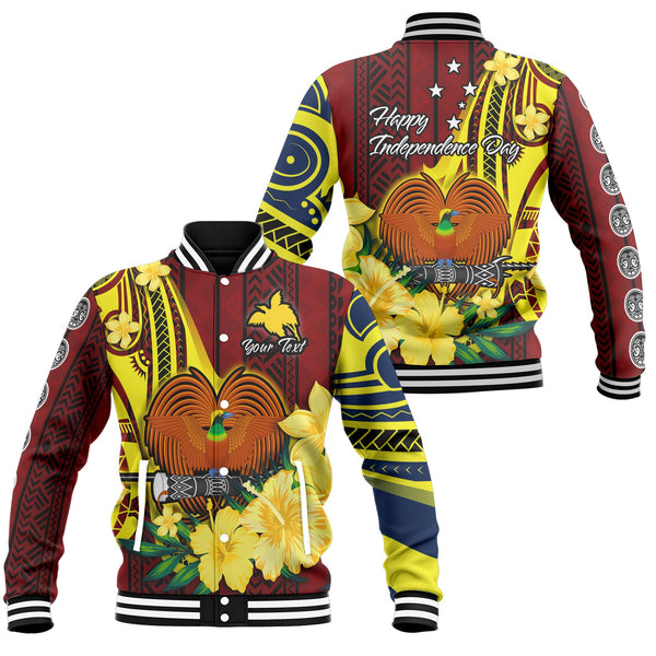 Custom Papua New Guinea Baseball Jacket Polynesian PNG Bird Independence Day - LH1