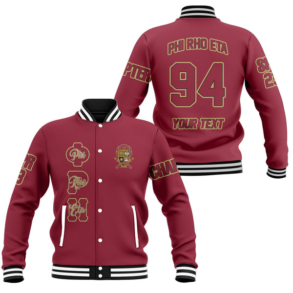 Fraternity Jacket - Personalized Phi Rho Eta Baseball Jacket Original Maroon Style