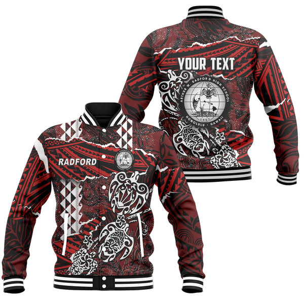 Hawaii Radford High School Custom Baseball Jacket Polynesian Turtle Style