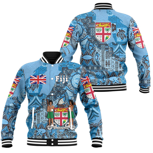 Fiji Flag & Coat Of Arms Baseball Jacket