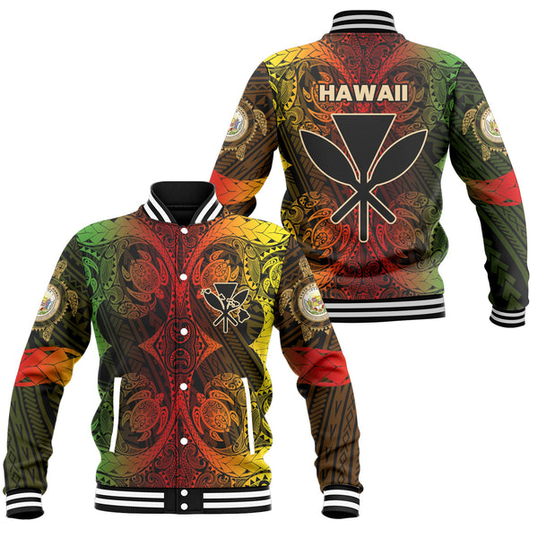 Kanaka Maoli Hawaii Baseball Jacket Reggae Style