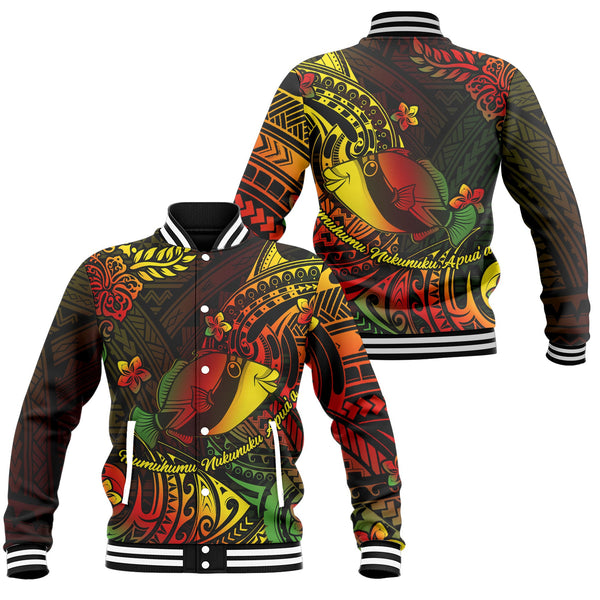 Hawaii Humuhumu Fish Baseball Jacket Reggae Style