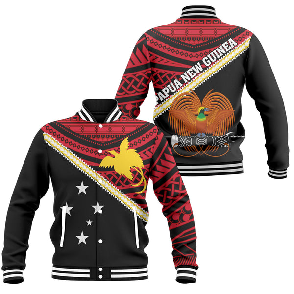 Papua New Guinea Baseball Jacket Polynesian Flag Style