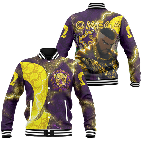 Fraternity Jacket - Omega Psi Phi Bulldog Baseball Jacket Thunder Style