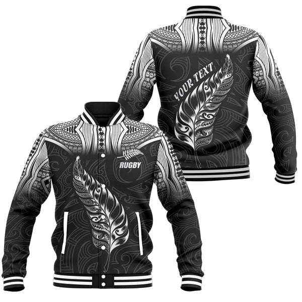 Custom New Zealand Rugby Baseball Jacket Maori Silver Fern Aotearoa - LH1