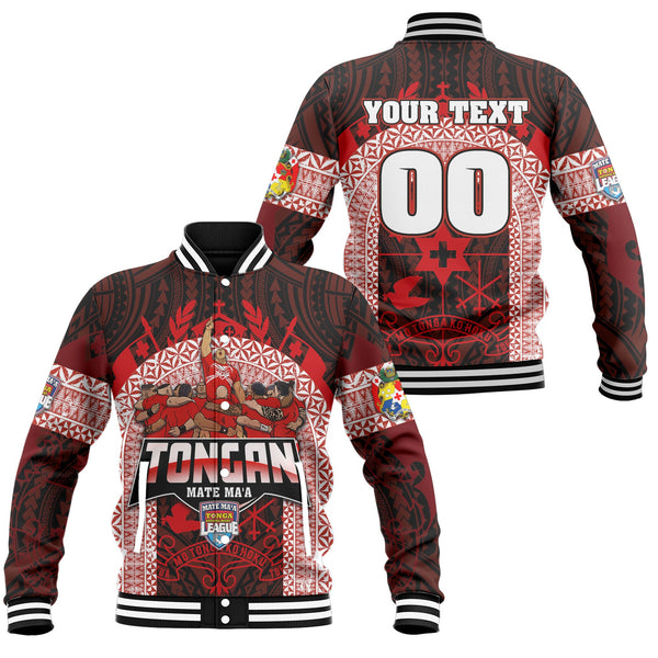 Custom Tonga Mate Ma'a Rugby League Baseball Jacket