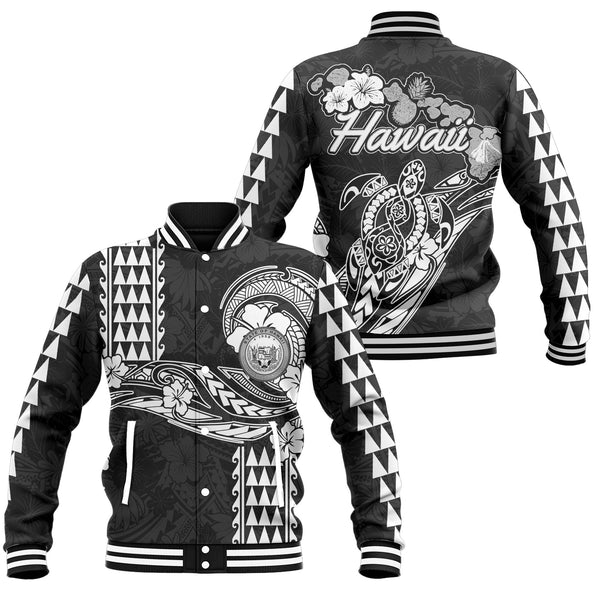 Hawaii Seal Baseball Jacket Turtle & Map Style