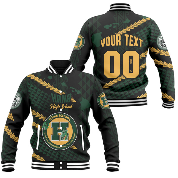 Hawaii Hana High & Elementary School Custom Baseball Jacket Map Style