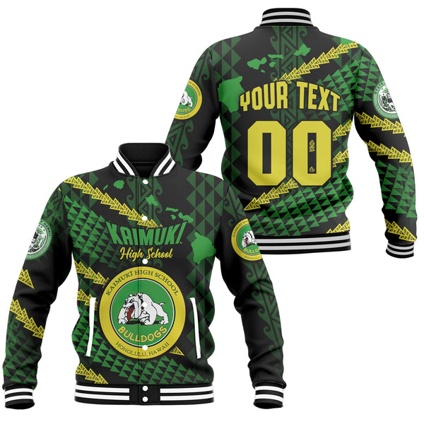 Hawaii Kaimuki High School Custom Baseball Jacket Map Style