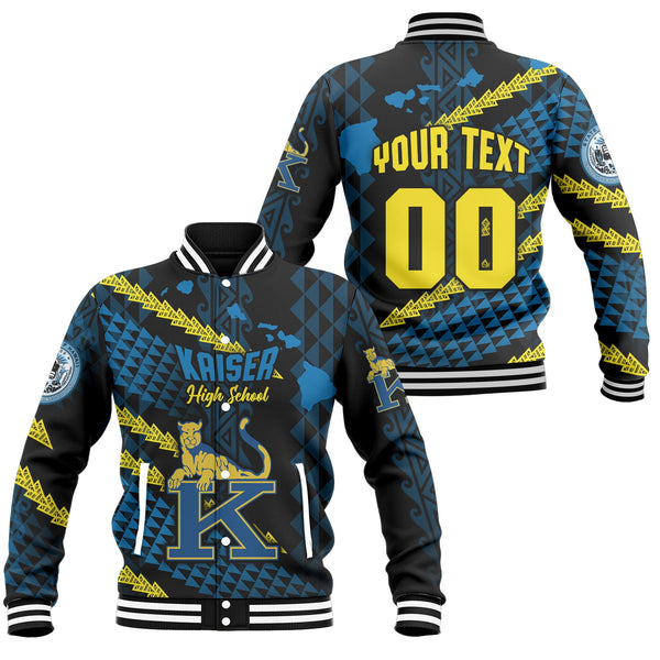 Hawaii Kaiser High School Custom Baseball Jacket Map Style