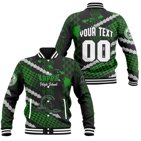 Hawaii Kapaa High School Custom Baseball Jacket Map Style