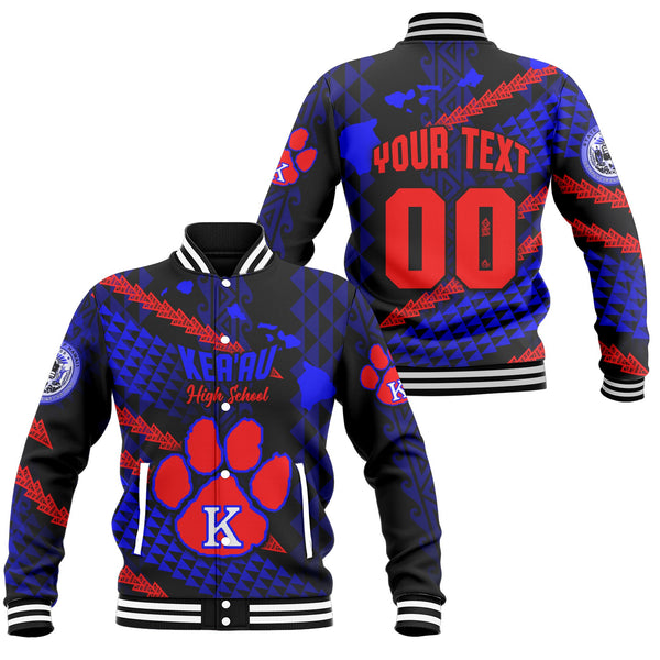 Hawaii Keaau High School Custom Baseball Jacket Map Style