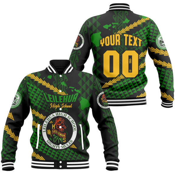 Hawaii Leilehua High School Custom Baseball Jacket Map Style