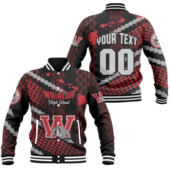 Hawaii Waialua High & Intermediate School Custom Baseball Jacket Map Style