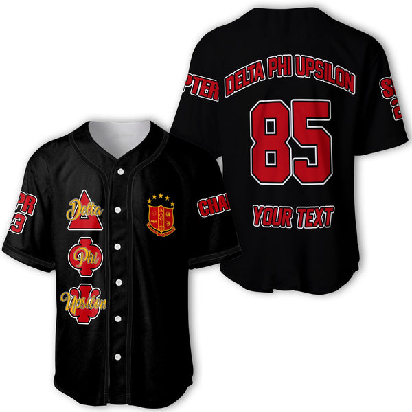 Fraternity Baseball Jersey - Personalized Delta Phi Upsilon Baseball Jersey Original Dark Style