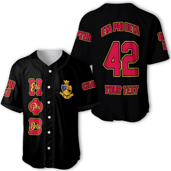 Sorority Baseball Jersey - Personalized Eta Phi Beta Baseball Jersey Original Black Style