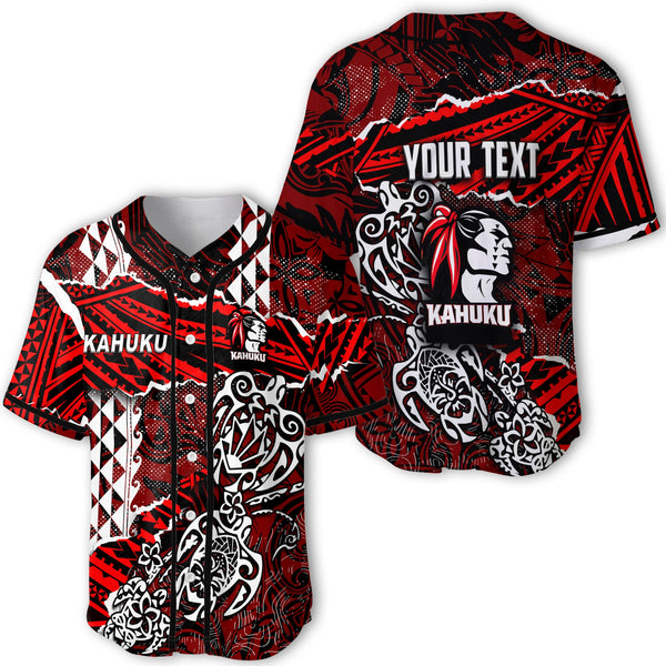 Hawaii Kahuku High & Intermediate School Custom Baseball Jersey Polynesian Turtle Style