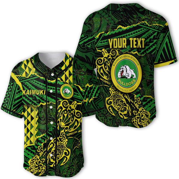 Hawaii Kaimuki High School Custom Baseball Jersey Polynesian Turtle Style