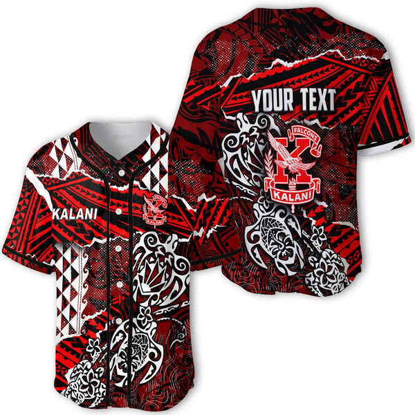 Hawaii Kalani High School Custom Baseball Jersey Polynesian Turtle Style