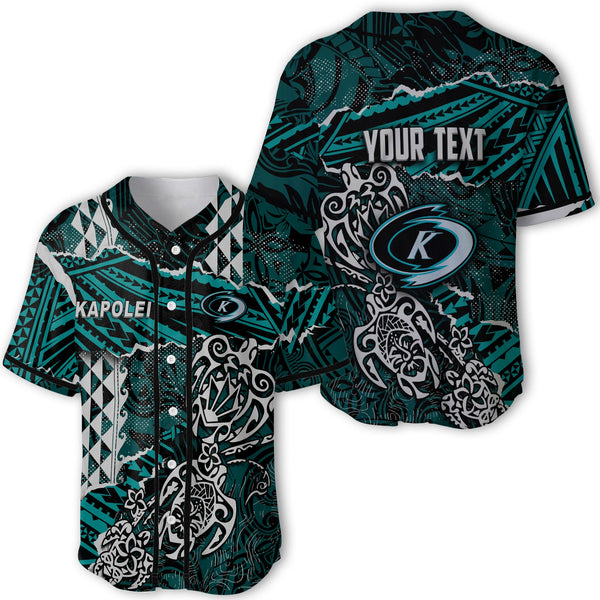 Hawaii Kapolei High School Custom Baseball Jersey Polynesian Turtle Style