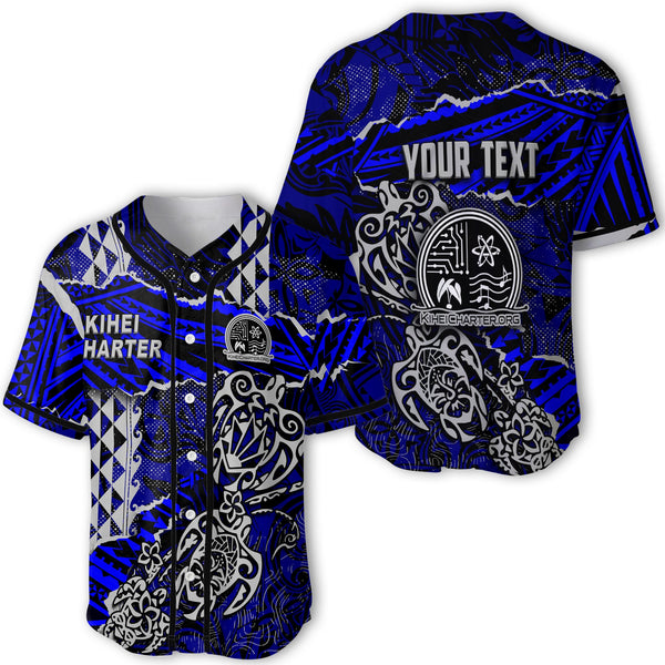 Hawaii Kihei Charter School Custom Baseball Jersey Polynesian Turtle Style