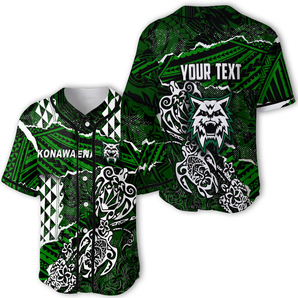 Hawaii Konawaena High School Custom Baseball Jersey Polynesian Turtle Style