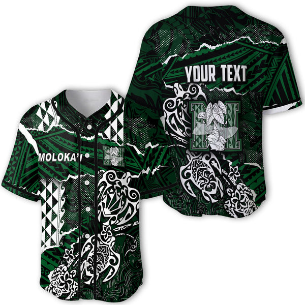 Hawaii Molokai High School Custom Baseball Jersey Polynesian Turtle Style