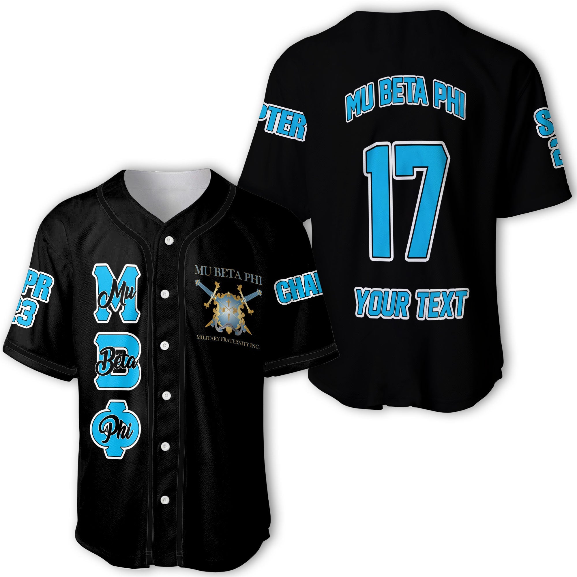 Fraternity Baseball Jersey - Personalized Mu Beta Phi Baseball Jersey Original Dark Style