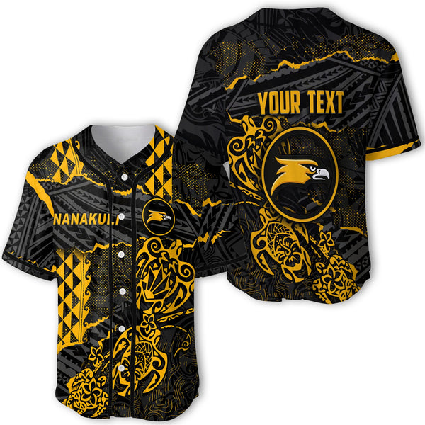 Hawaii Nanakuli High School Custom Baseball Jersey Polynesian Turtle Style